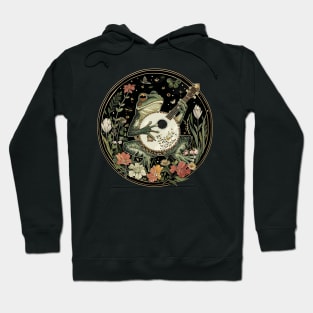 Goblincore Fungi Frog Playing His Banjo Flowers Frog Lover Hoodie